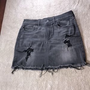 Express Distressed Jean Skirt